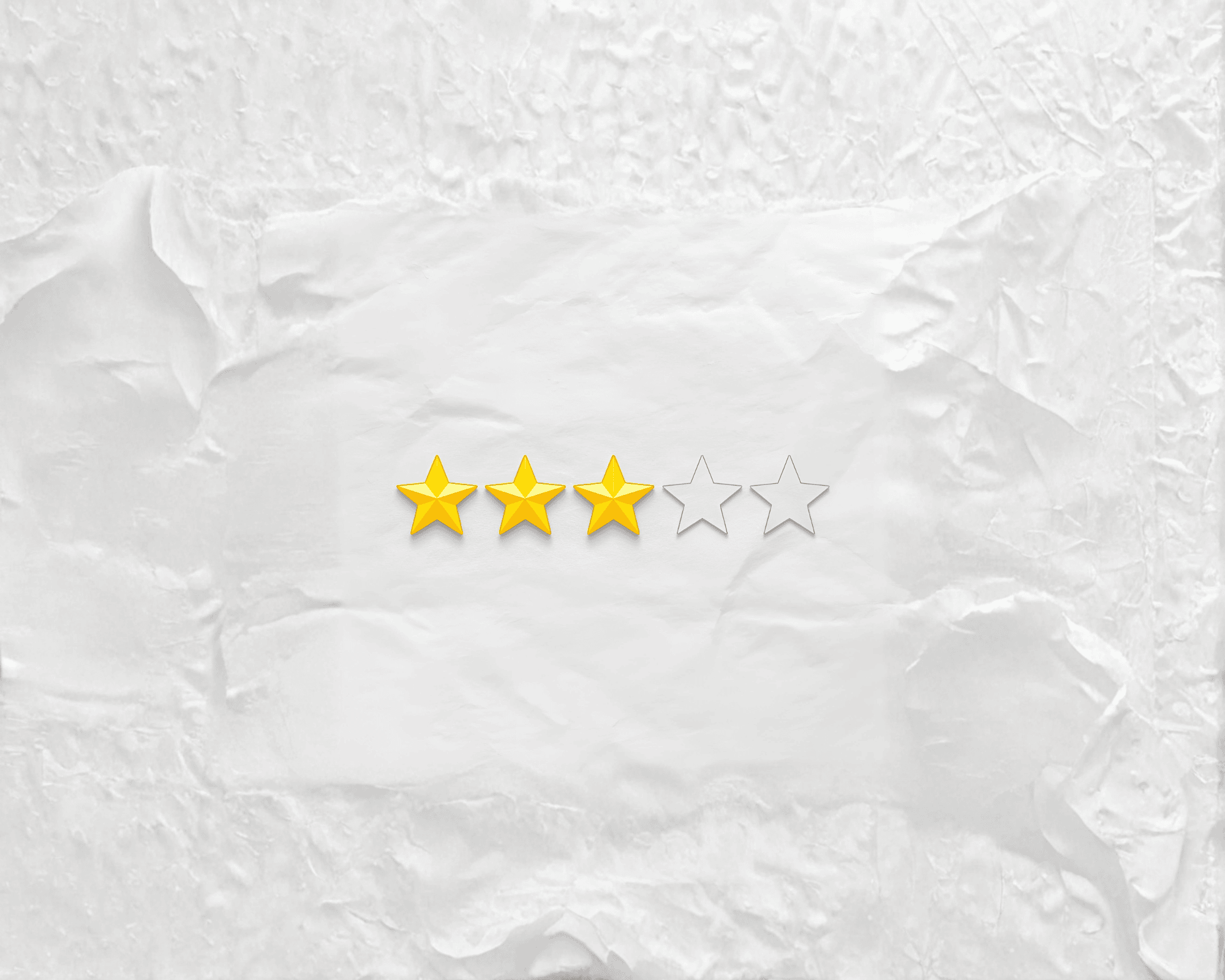 Τρία κίτρινα αστέρια τοποθετημένα σε λευκό φόντο, εικαστική απεικόνιση ενότητας για κριτικές ή αξιολογήσεις.