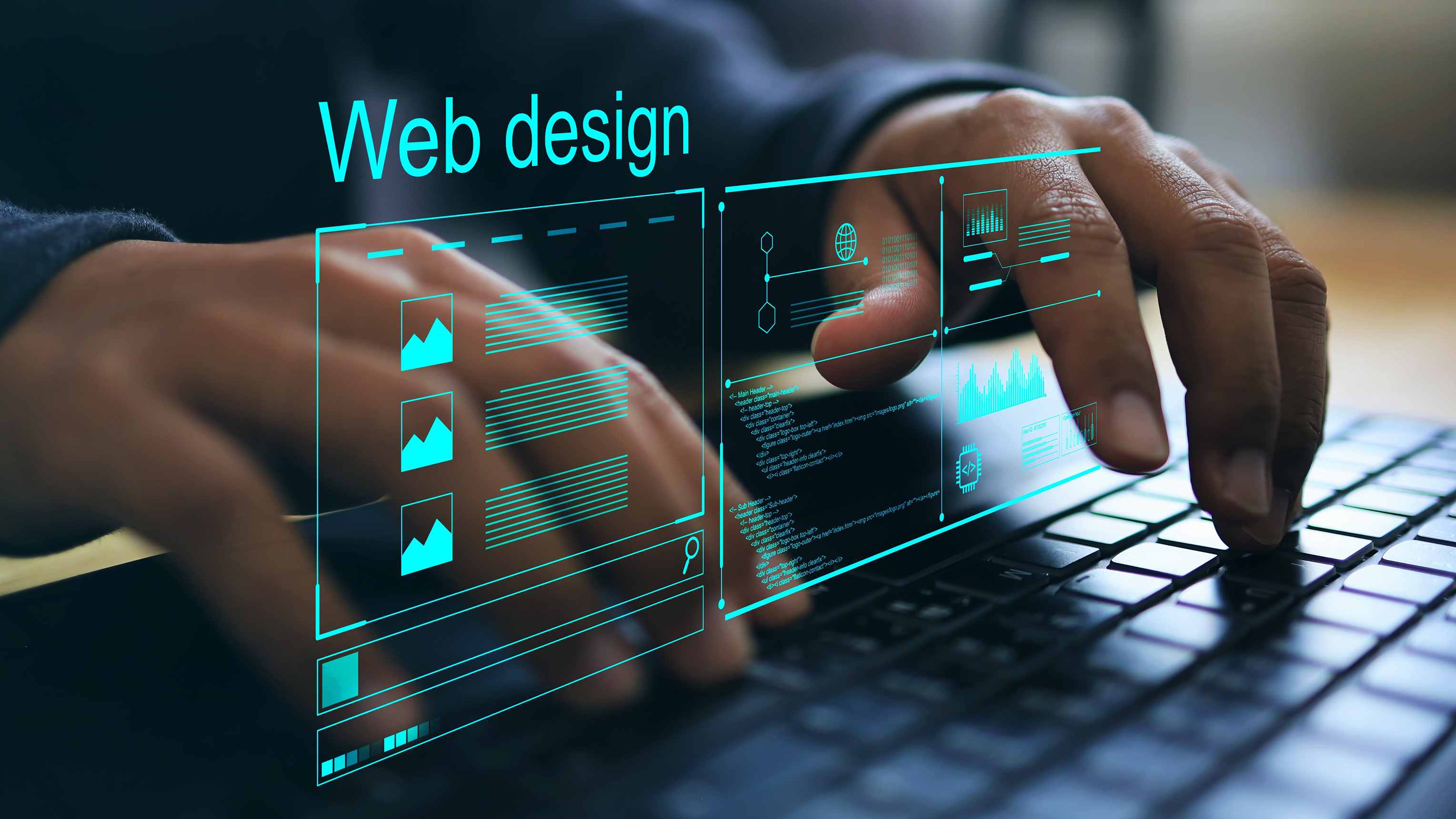 Web designer που εργάζεται σε ψηφιακό περιβάλλον με δημιουργικά εργαλεία και γραφικά